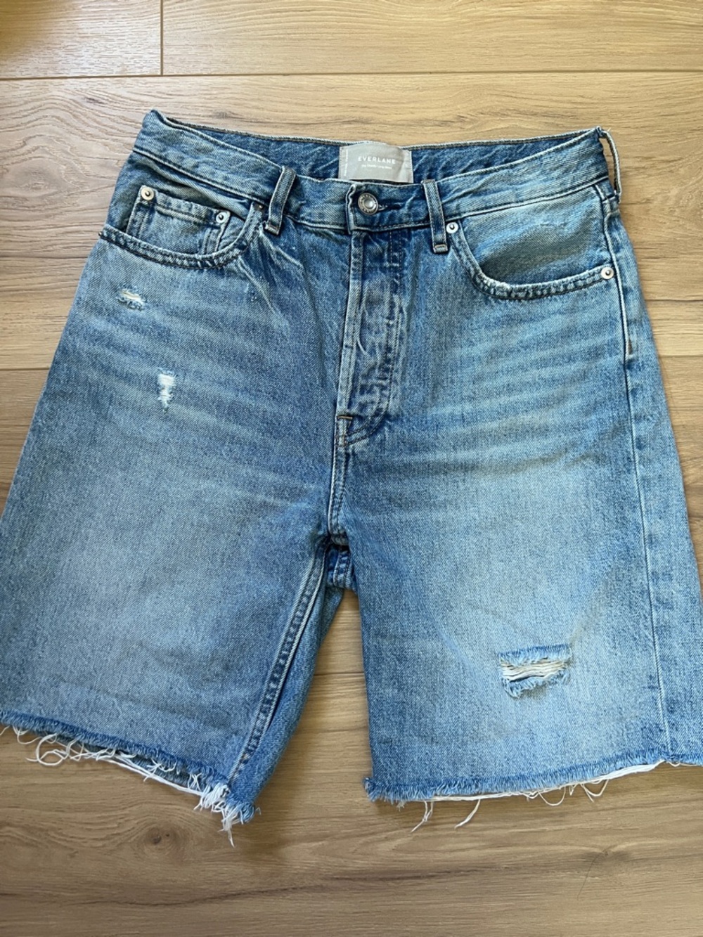Everlane Cheeky Long Short - Medium Blue Denim